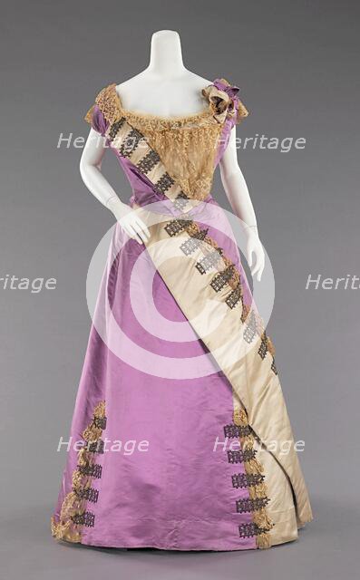 Evening dress, French, ca. 1892. Creator: House of Worth.