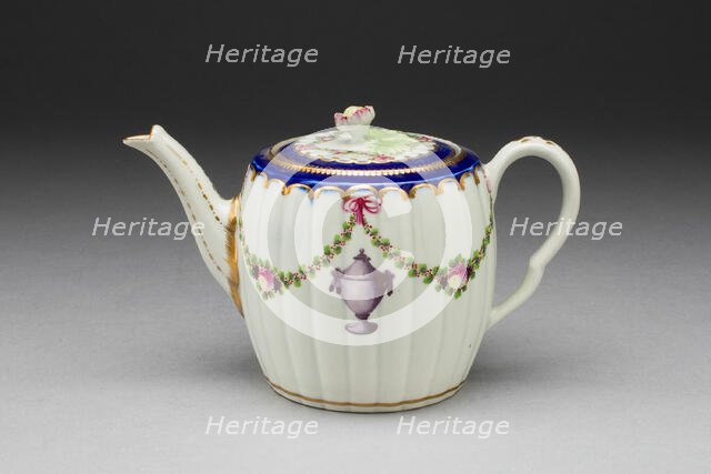 Teapot, Worcester, c. 1775. Creator: Royal Worcester.