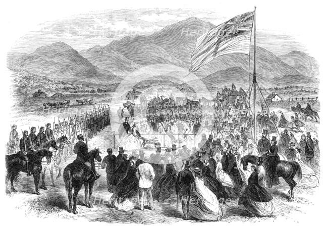 Cutting the First Turf of the Great Southern Railway at Christchurch, Canterbury, New Zealand, 1865. Creator: Unknown.