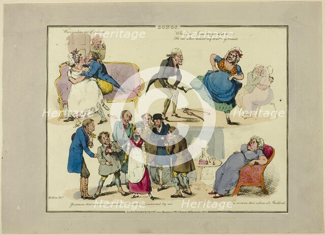 Plate from Illustrations to Popular Songs, 1822. Creator: Henry Thomas Alken.