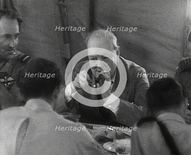 Winston Churchill With British Troops in the Desert, 1942.  Creator: British Pathe Ltd.