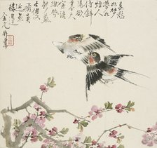 A pair of swallows, 1857. Artist: Jin Yuan.