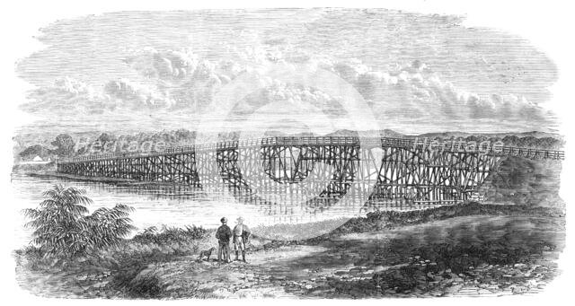 Bridge at North Fremantle, Western Australia, 1868. Creator: Unknown.