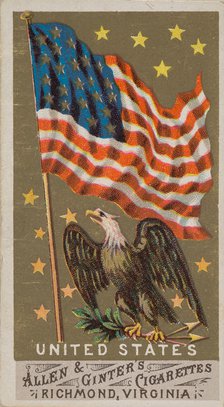 United States, from Flags of All Nations, Series 1 (N9) for Allen & Ginter Cigarettes Brands, 1887. Creator: Allen & Ginter.