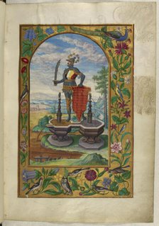Knight standing on fountains, 1582. Creator: Unknown.