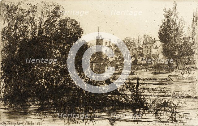 Twickenham Church, 1865. Creator: Francis Seymour Haden.