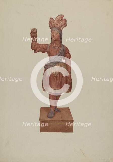 Cigar Store Indian, c. 1939. Creator: Michael Riccitelli.