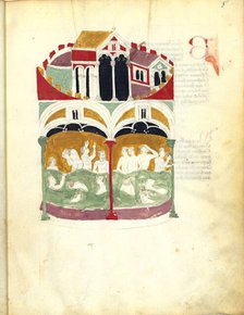 Miniature from De balneis puteolanis by Petrus de Ebulo, 1392. Creator: Anonymous master.