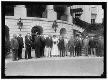 Wilson, Woodrow - group at White House, between 1910 and 1917. Creator: Harris & Ewing.