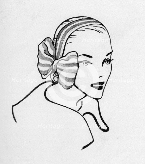 Woman with bow, c1950. Creator: Shirley Markham.