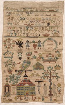 Sampler Fragment, 1817. Creator: Unknown.