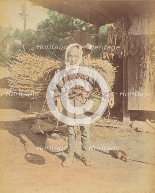 Elderly Japanese Woman Farm Laborer, 1870s-1890s. Creator: Kusakabe Kimbei.