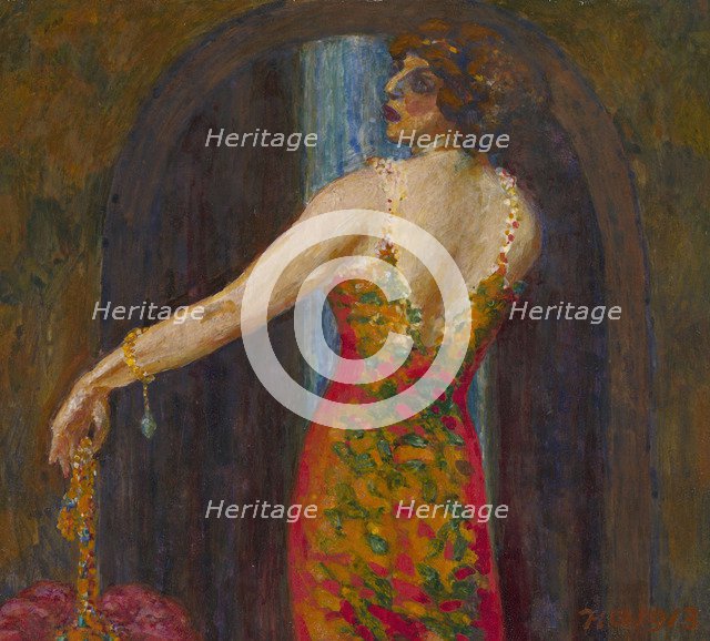 Portrait of Evfimia Nosova, née Ryabushinskaya (1881-1960). Artist: Feofilaktov, Nikolai Petrovich (1878-1941)