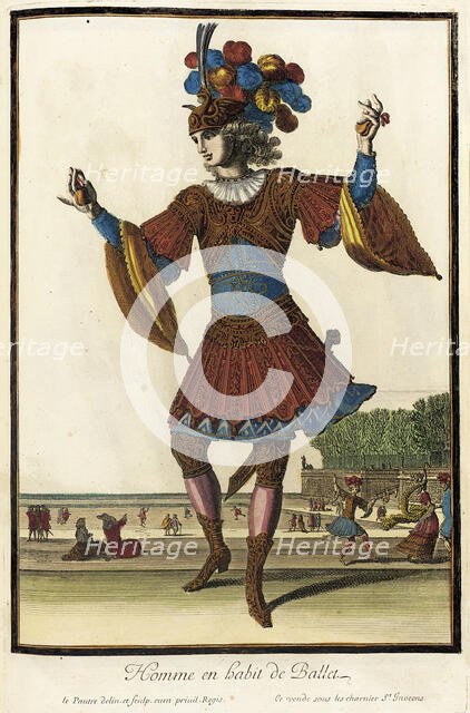 Recueil des modes de la cour de France, 'Homme en Habit de Ballet', c1682. Creators: Jacques Le Pautre, Jean Lepautre.