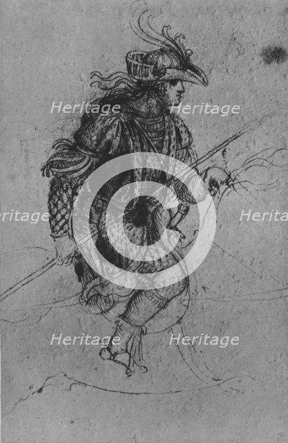 'A Youth on Horseback', c1480 (1945). Artist: Leonardo da Vinci.