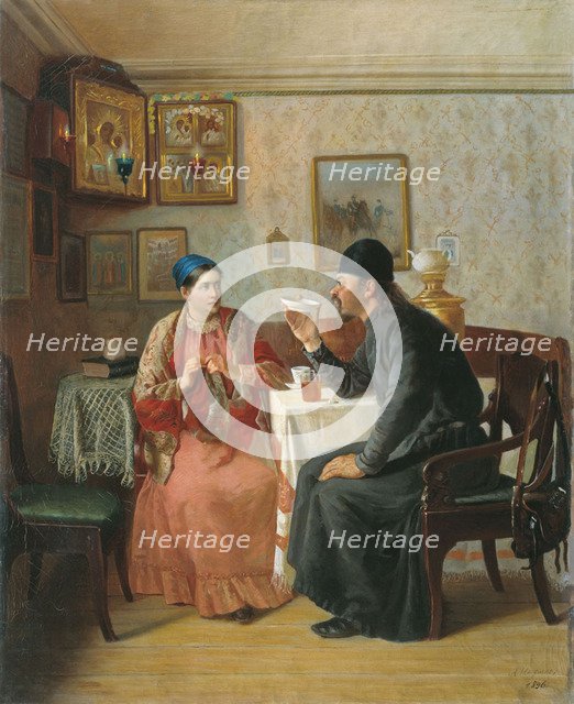 Tea drinking, 1895. Artist: Naumov, Alexey Avvakumovich (1840-1895)