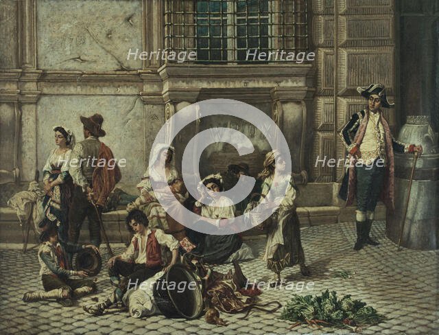 Porte du palais Farnèse à Rome, c.1880. Creator: Auguste Dutuit.