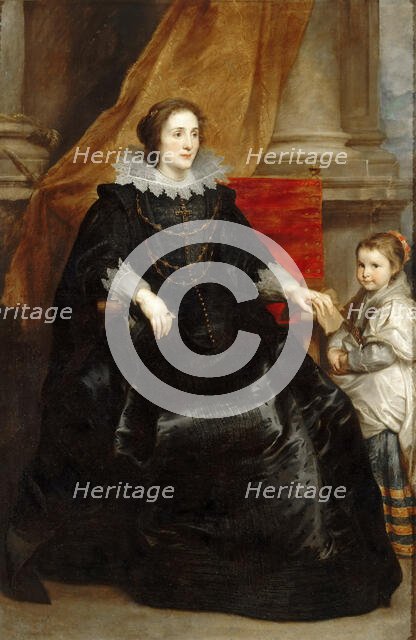 Portrait of a distinguished lady with her daughter, ca 1632. Creator: Dyck, Sir Anthony van (1599-1641).