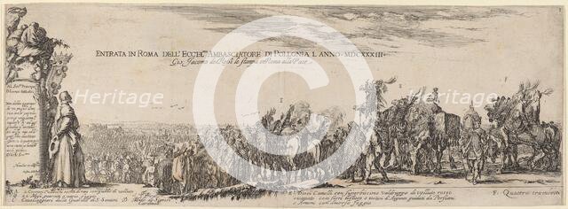 Title Page for "Entry into Rome of His Excellency the Polish Ambassador", 1633. Creator: Stefano della Bella.