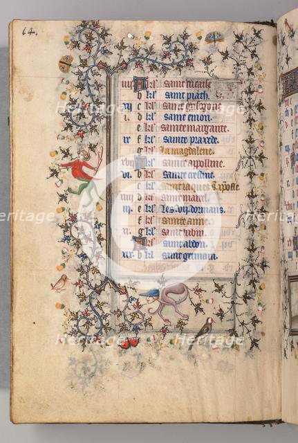 Hours of Charles the Noble, King of Navarre (1361-1425): fol. 7v, July, c. 1405. Creator: Master of the Brussels Initials and Associates (French).