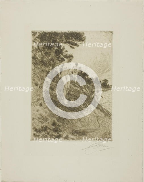 Frightened, 1912. Creator: Anders Leonard Zorn.