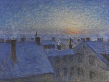 Sunrise over the Rooftops. Motif from Stockholm, 1903. Creator: Eugène Jansson.
