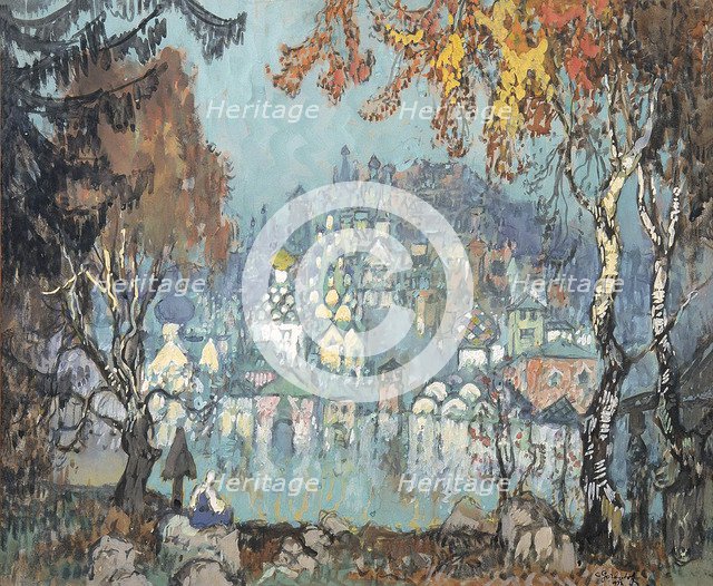 A Sunk City (The Invisible City of Kitezh)', 1933. Creator: Gorbatov, Konstantin Ivanovich (1876-1945).