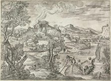 Landscape with a Luteplayer, 1627. Creator: Unknown.