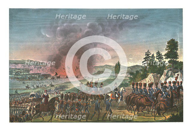 Retreat of the French after the battle of Leipzig, 19 October 1813, (c1850). Artists: Francois Pigeot, François-Louis Couché.