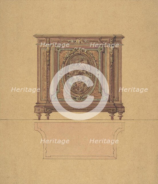 Design for a Commode, ca. 1870-80. Creator: A. Damon et Cie.