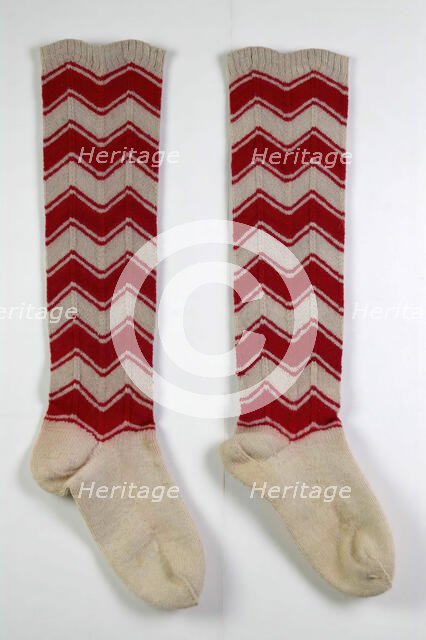 Stockings, American, third quarter 19th century. Creator: Unknown.