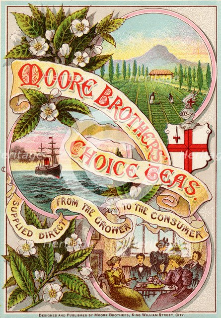 Moore Brothers' Choice Teas, 19th century. Artist: Unknown