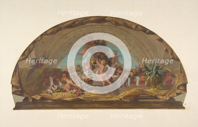 Design for the Decoration of a Lunette on the Staircase, Hôtel de Pless, Berlin, second half 19th ce Creators: Jules-Edmond-Charles Lachaise, Eugène-Pierre Gourdet.