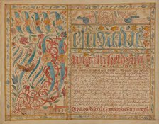 Fraktur, 1935/1942. Creator: Albert J. Levone.