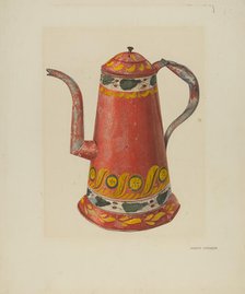 Toleware Tin Coffee Pot, c. 1938. Creator: Harry Grossen.