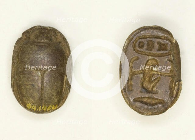 Scarab: Menkheperra (Thutmose III), Egypt, New Kingdom, Dynasty 18, Reign of Thutmose III... Creator: Unknown.