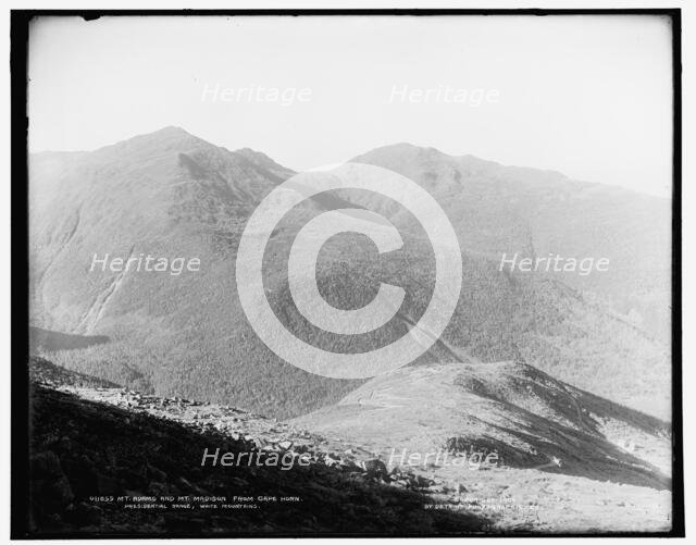 Mt. Adams and Mt. Madison from Cape Horn, Presidential Range, White Mountains, c1900. Creator: Unknown.