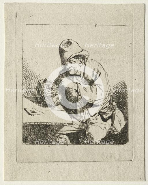 Peasant Lighting his Pipe, mid 1600s. Creator: Cornelis Pietersz Bega (Dutch, 1631/32-1664).