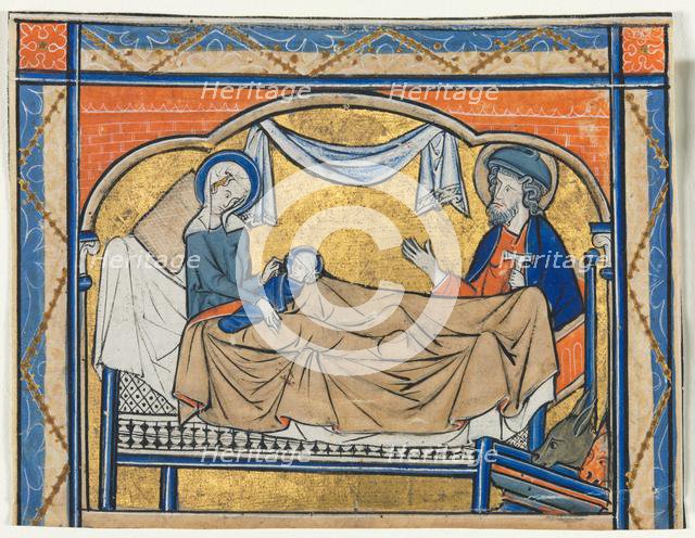 Miniature Excised from a Psalter: The Nativity, c. 1270. Creator: Unknown.