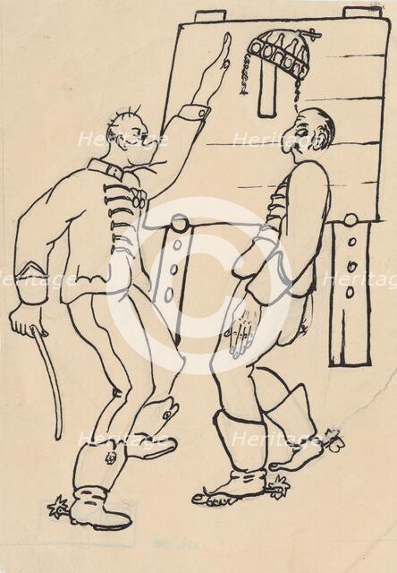 Satirical Drawing for a Magazine III., around 1940. Creator: Andrej Kovacik.