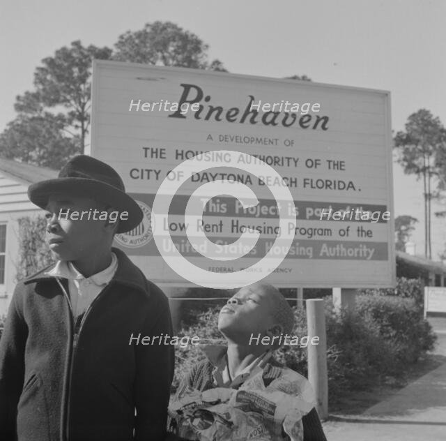 Two children living in low rent housing project near Bethune-Cookman...Daytona Beach, Florida, 1943. Creator: Gordon Parks.