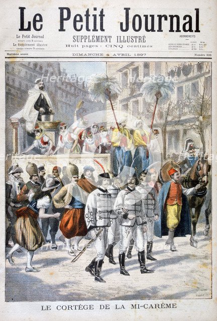 The procession of the mid-Lent festival, 1897. Creator: F Meaulle.