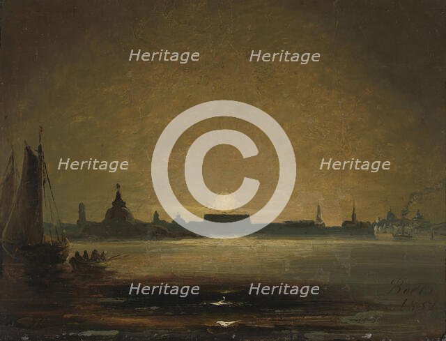 Stockholm in Moonlight, 1851. Creator: Peder Balke.