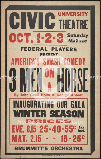 Three Men on a Horse, Syracuse, NY, 1936. Creator: Unknown.