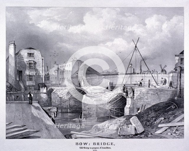 Bow Bridge, Bow, Poplar, London, 1835. Artist: Anon