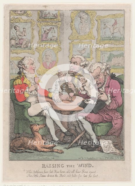 Raising the Wind, 1805-12., 1805-12. Creator: Thomas Rowlandson.