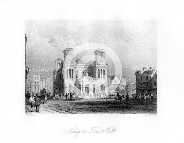 Kingston Town Hall, Surrey, 19th century.Artist: H Griffiths