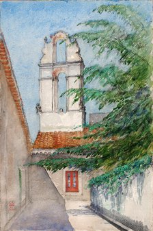 Bell Tower, Hotel San Dominico (Old Monastery, Taormina, Sicily), 1933. Creator: Cass Gilbert.