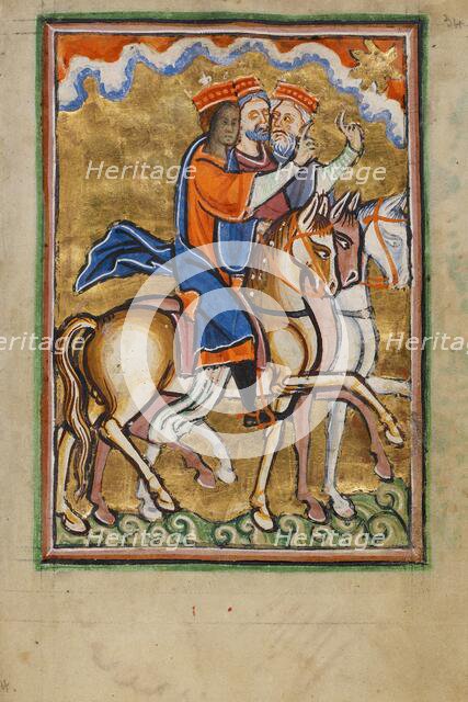 The Journey of the Magi; Illustrated Vita Christi, with devotional supplements, about 1190-1200. Creator: Unknown.