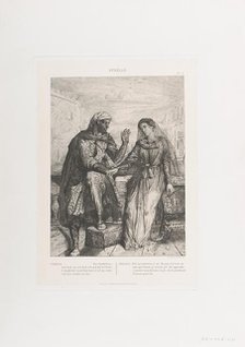 She thank'd me: plate 2 from Othello (Act 1, Scene 3), 1844. Creator: Theodore Chasseriau.